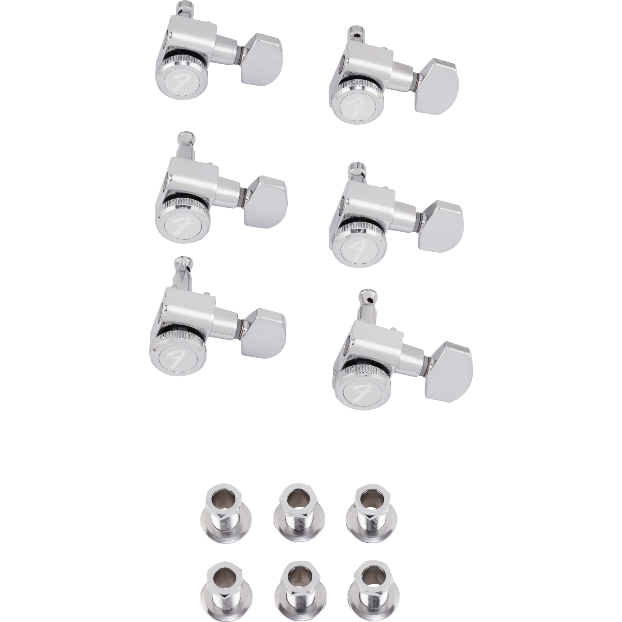 Fender Locking Stratocaster/Telecaster Machine Heads - Chrome Plated Tuning Pegs for Guitar | Perfect for Electric Guitar Upgrades & Professional Musicians