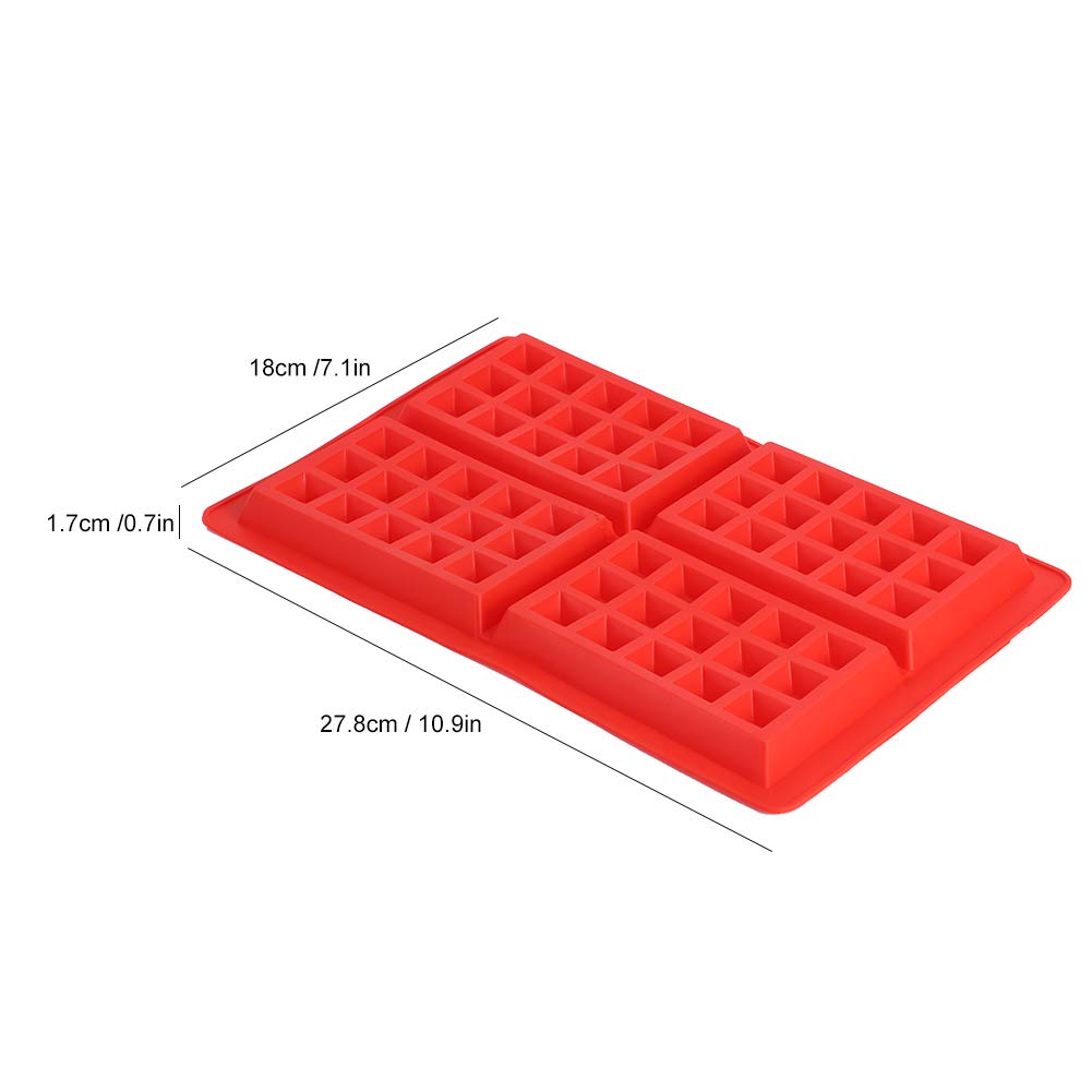 4-Piece Silicone Waffle Mold Set - Non-Stick Baking Tray for Waffles, Muffins, Chocolate, Candy & Soap Making - Perfect for DIY Desserts, Cake Decorating & Craft Projects