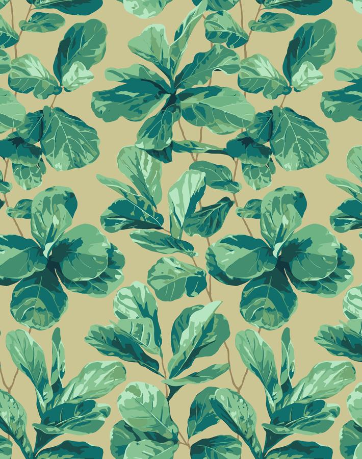 Nathan Turner Fiddle Leaf Fig Wallpaper with Bamboo Design - Perfect for Living Room, Bedroom & Home Decor