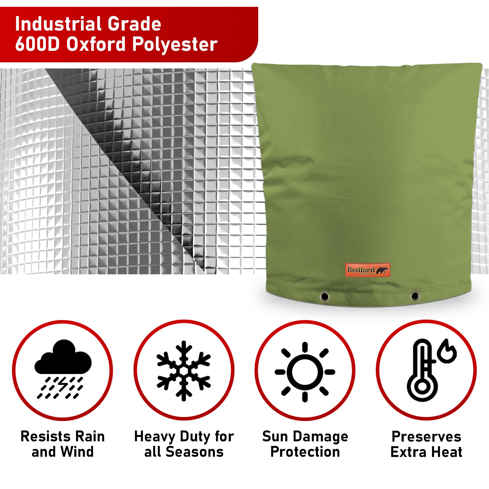 Redford Supply Co. Cold Snap (5°F) Backflow Preventer Insulation Cover - 36