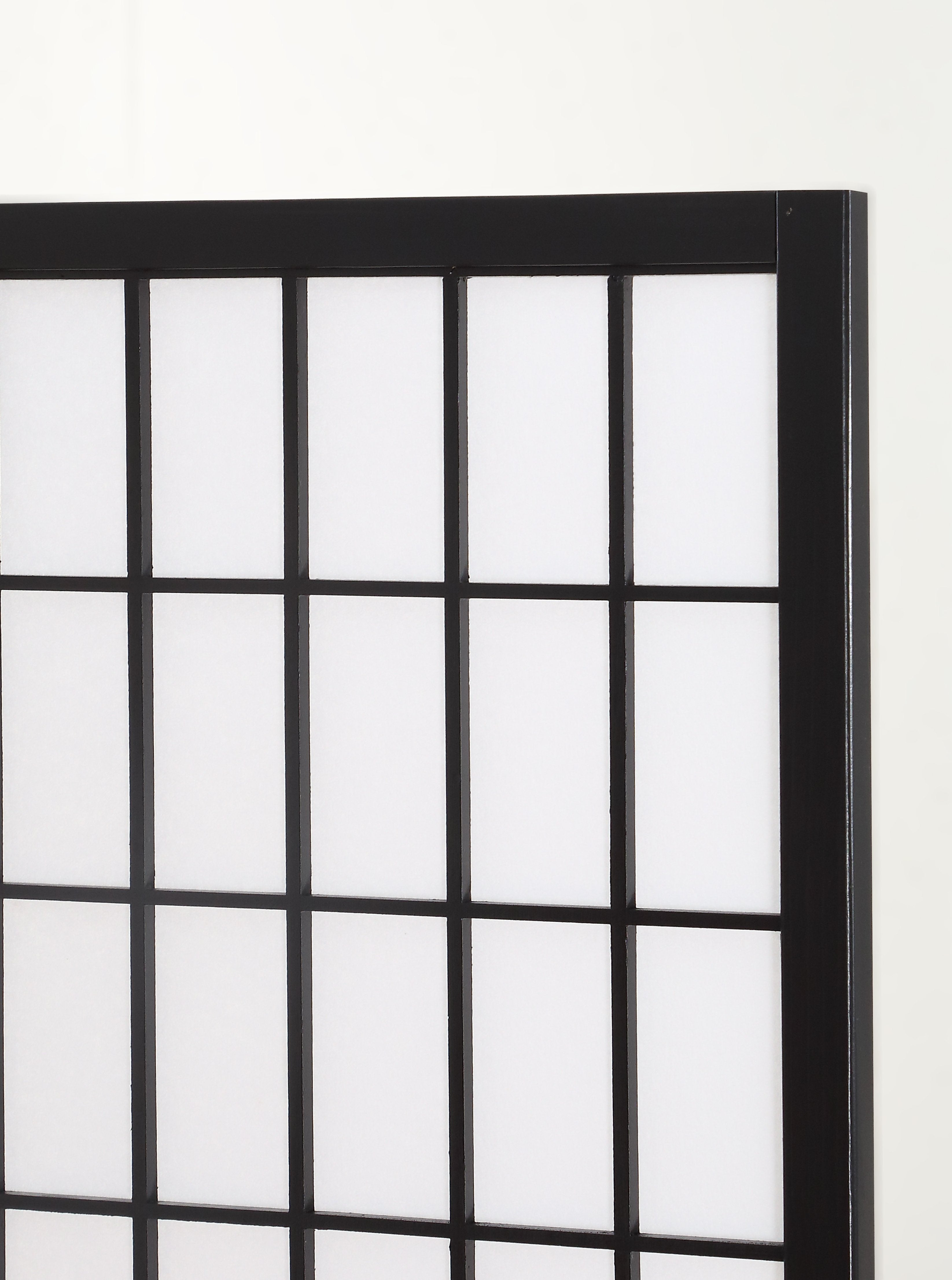 Roundhill Furniture 4-Panel Oriental Shoji Screen Room Divider - Handcrafted Asian Inspired Folding Partition for Home Decor, Office Space & Meditation Areas
