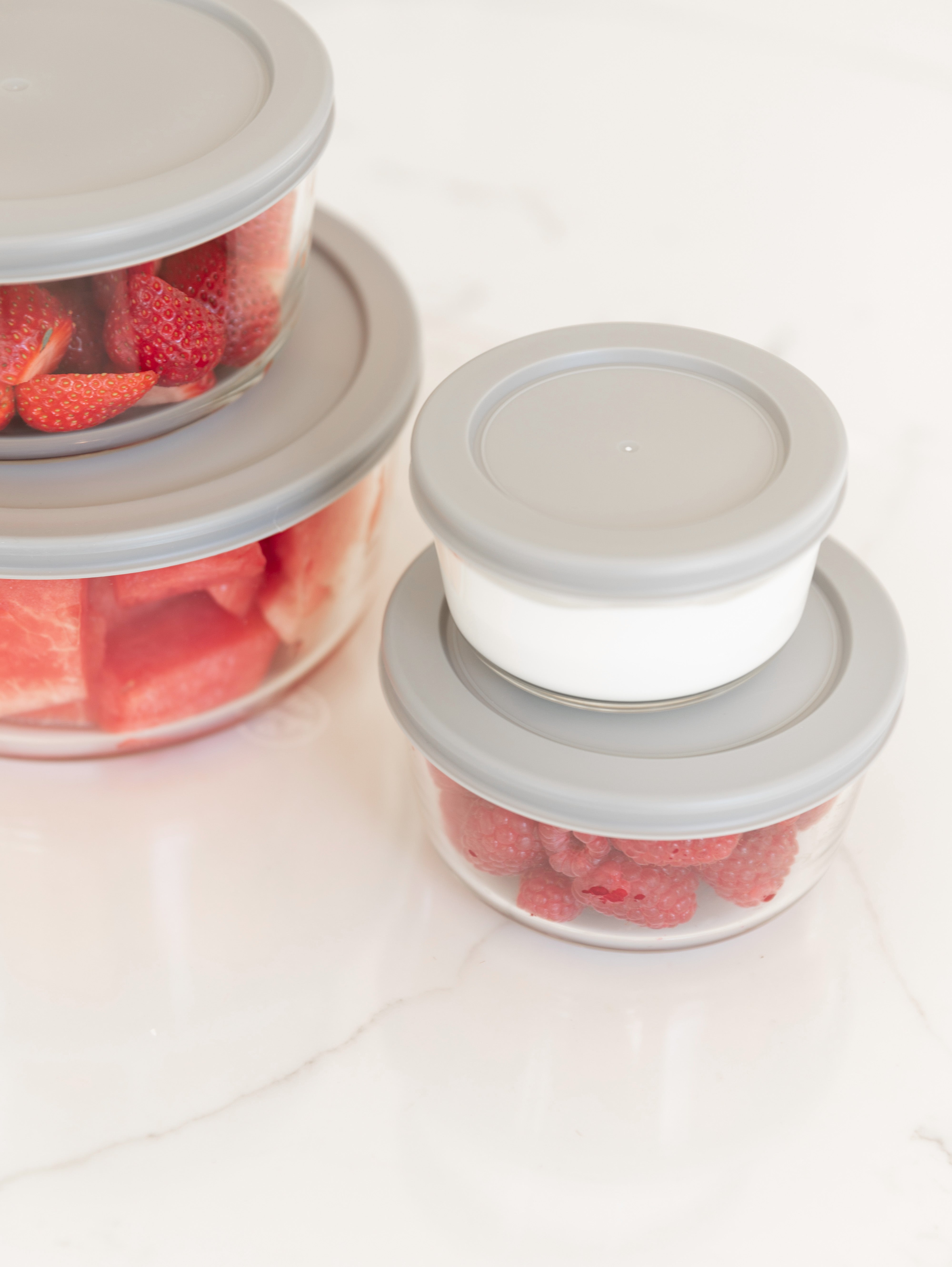 Airtight Glass Food Storage Containers with Lids - 4-Piece Set for Kitchen Pantry Organization, Meal Prep & Leftovers | BPA-Free, Leakproof & Stackable