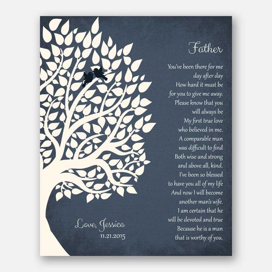 Personalized Thank You Gift for Father from Daughter - Custom Wedding Poem Metal Art (10x12 Inch) - Perfect for Father of the Bride, Family Wedding Keepsake & Anniversary Gift