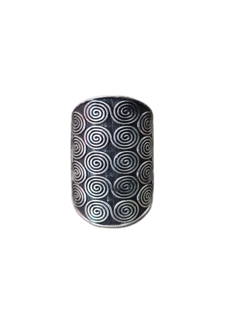 Handmade 925 Sterling Silver Band Ring - Unisex Statement Ring for Men & Women - Wide Boho Hippie Thumb Ring - Perfect Gift for Her - Durable Sterling Jewelry for Everyday Wear, Parties & Special Occasions