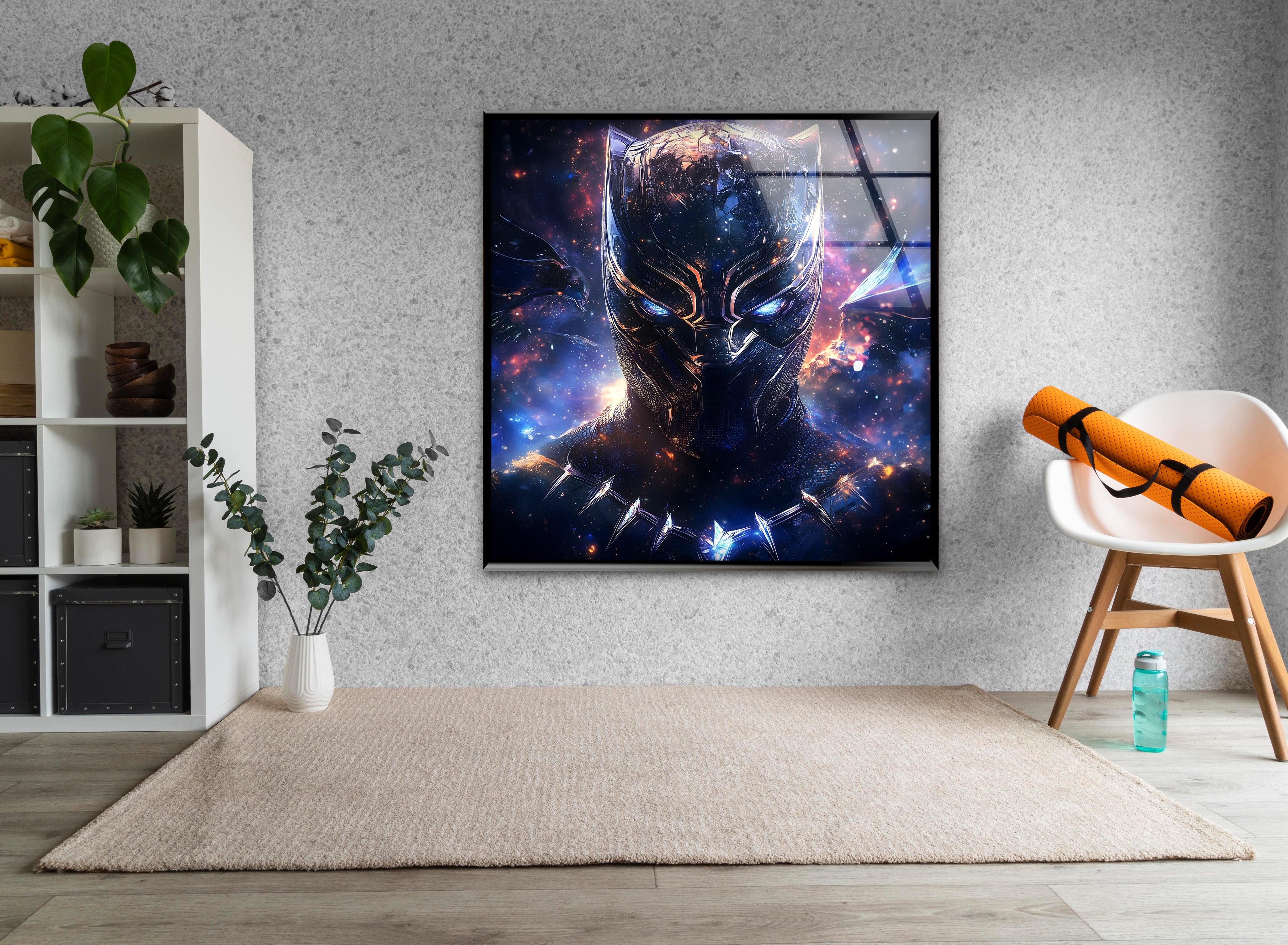 Black Panther Wakanda Forever Stained Glass Wall Art - Marvel Superhero Decor for Home, Office & Gifts