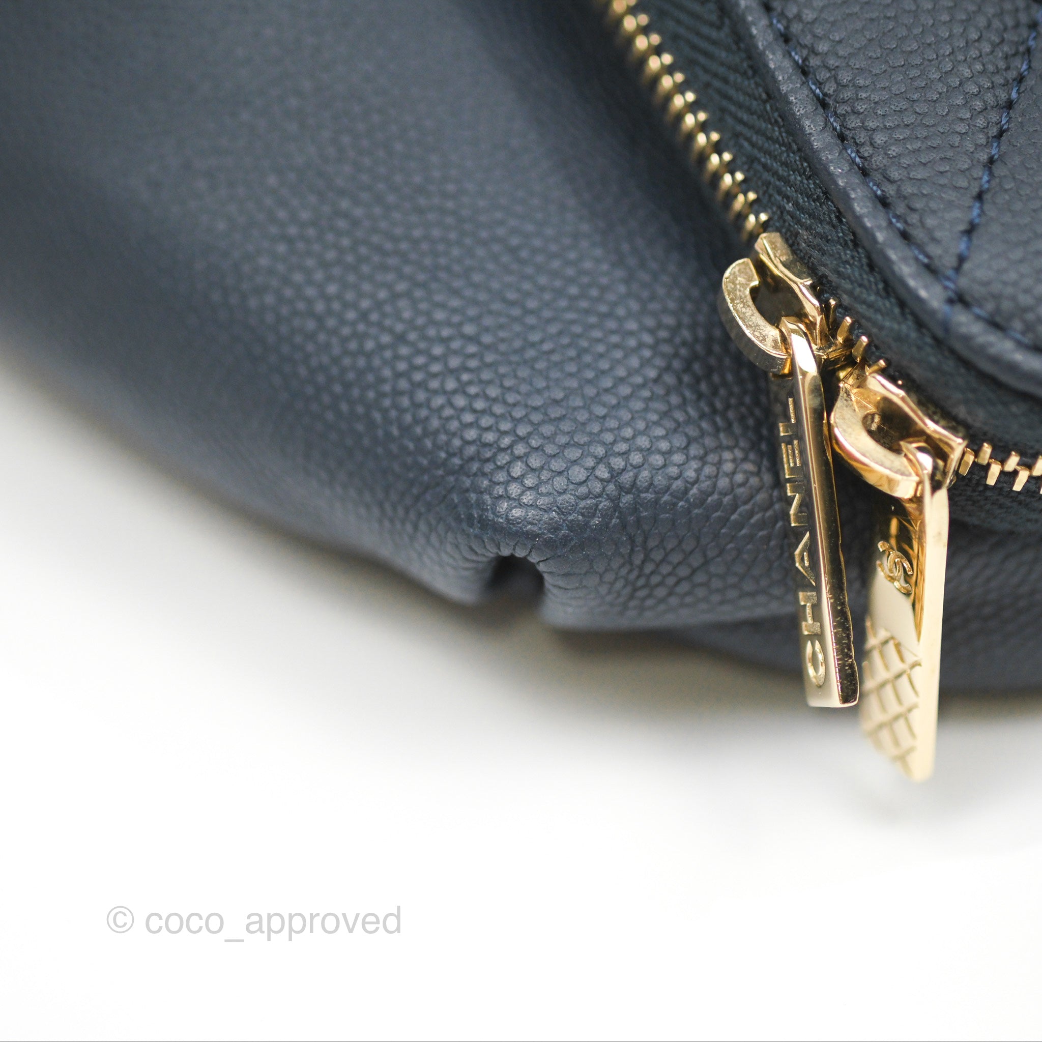 Chanel Business Affinity Waist Belt Bag in Navy Caviar Leather with Gold Hardware - Perfect for Work, Travel & Evening Events