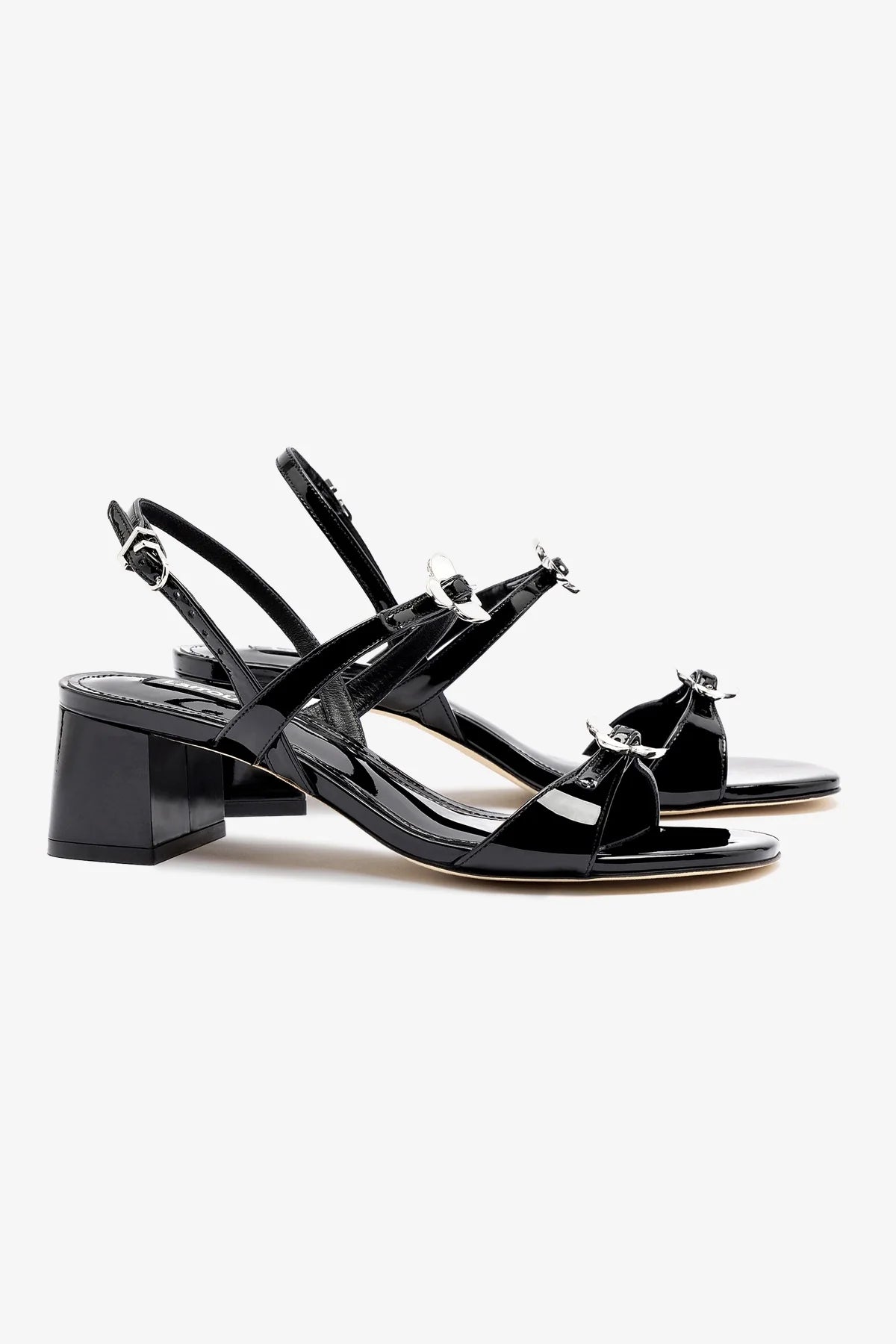 Tinx Block Black Patent Leather Heels - Stylish Women's Dress Shoes for Parties, Weddings & Evening Events