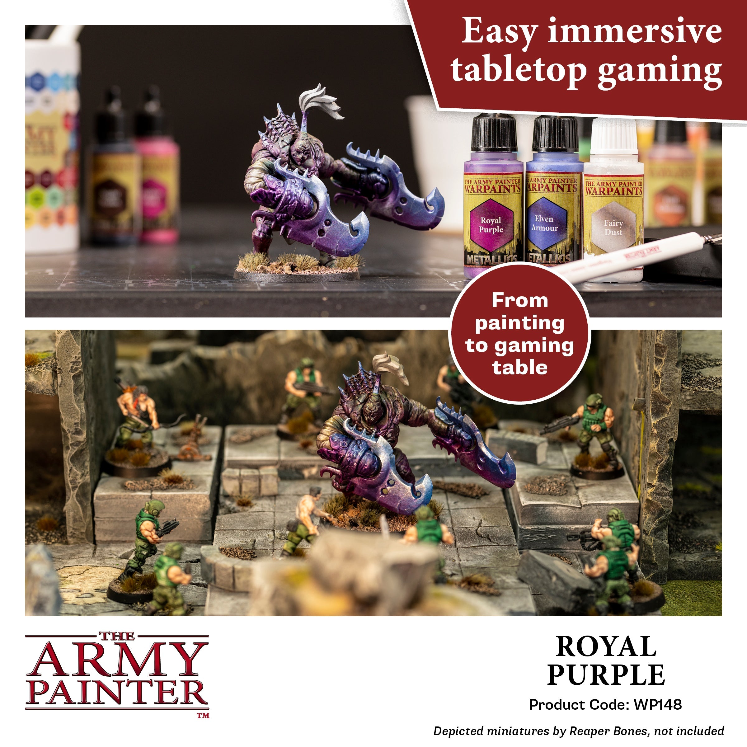 Warpaints Metallics Royal Purple Metallic Paint - Premium Quality for Cosplay, Face Painting & Body Art - Perfect for Halloween, Costume Parties & Creative Makeup Looks