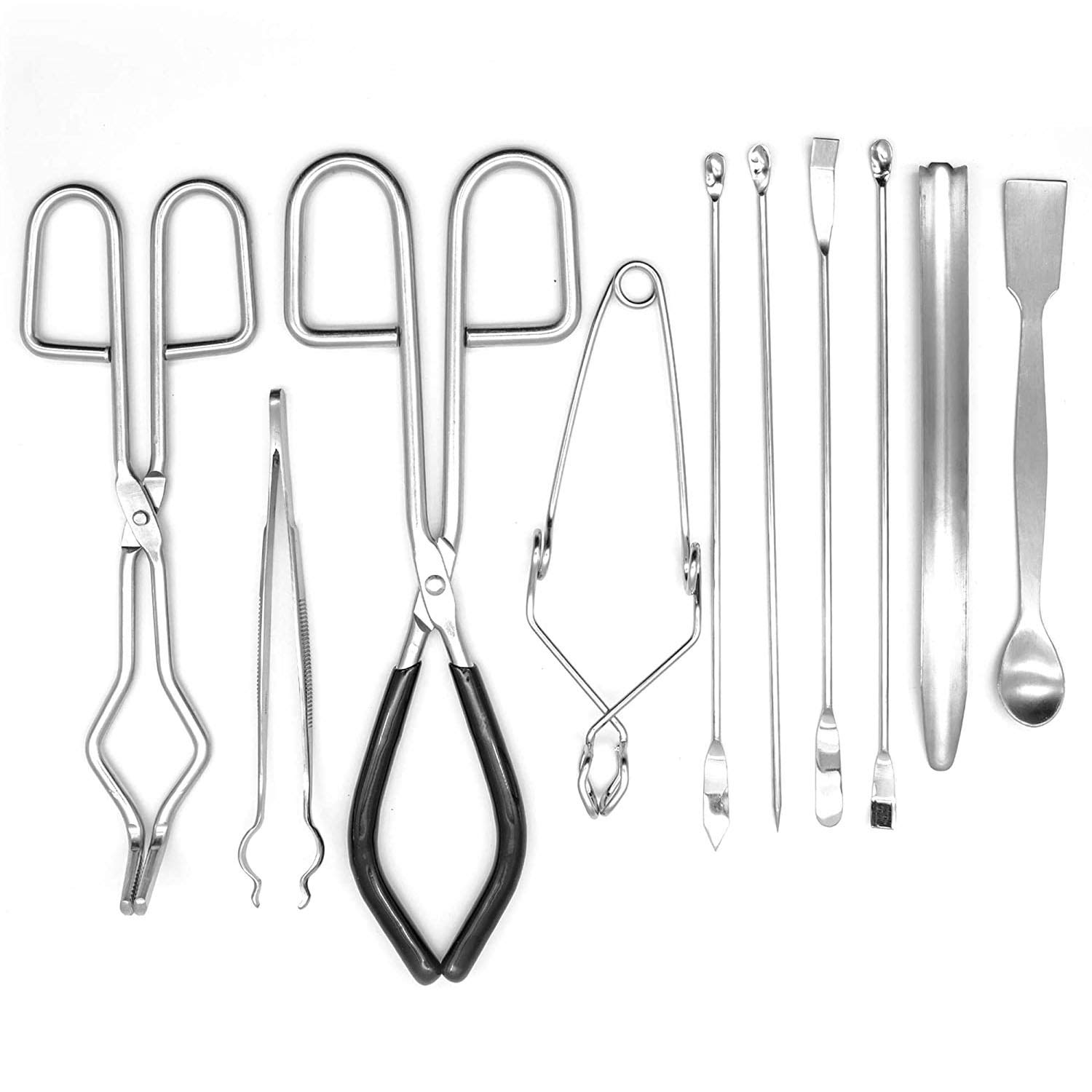 Premium Lab Tools Starter Kit - Crucible, Beaker Tongs, Lab Spatula, Scoop Spoon, Test Tube Clamps, Sterilizer, Forceps & Tweezers - High-Quality Essential Equipment for Chemistry Experiments & Science Labs
