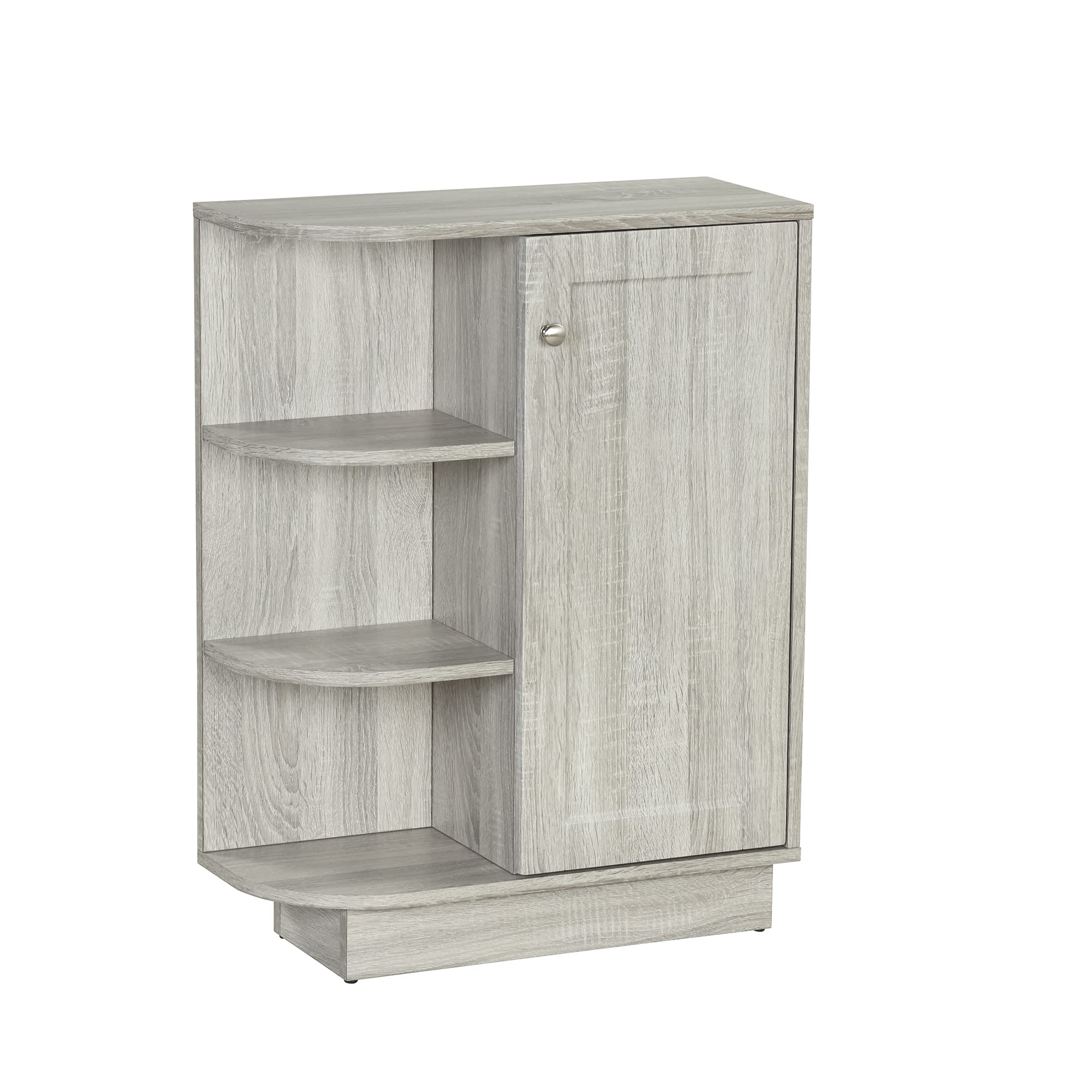 Open Style Shelf Cabinet with Adjustable Shelves - Ample Storage Space, Easy to Assemble - Solid Oak Bathroom Storage Organizer (Grey) - Perfect for Bathroom, Bedroom, Kitchen & Office Organization