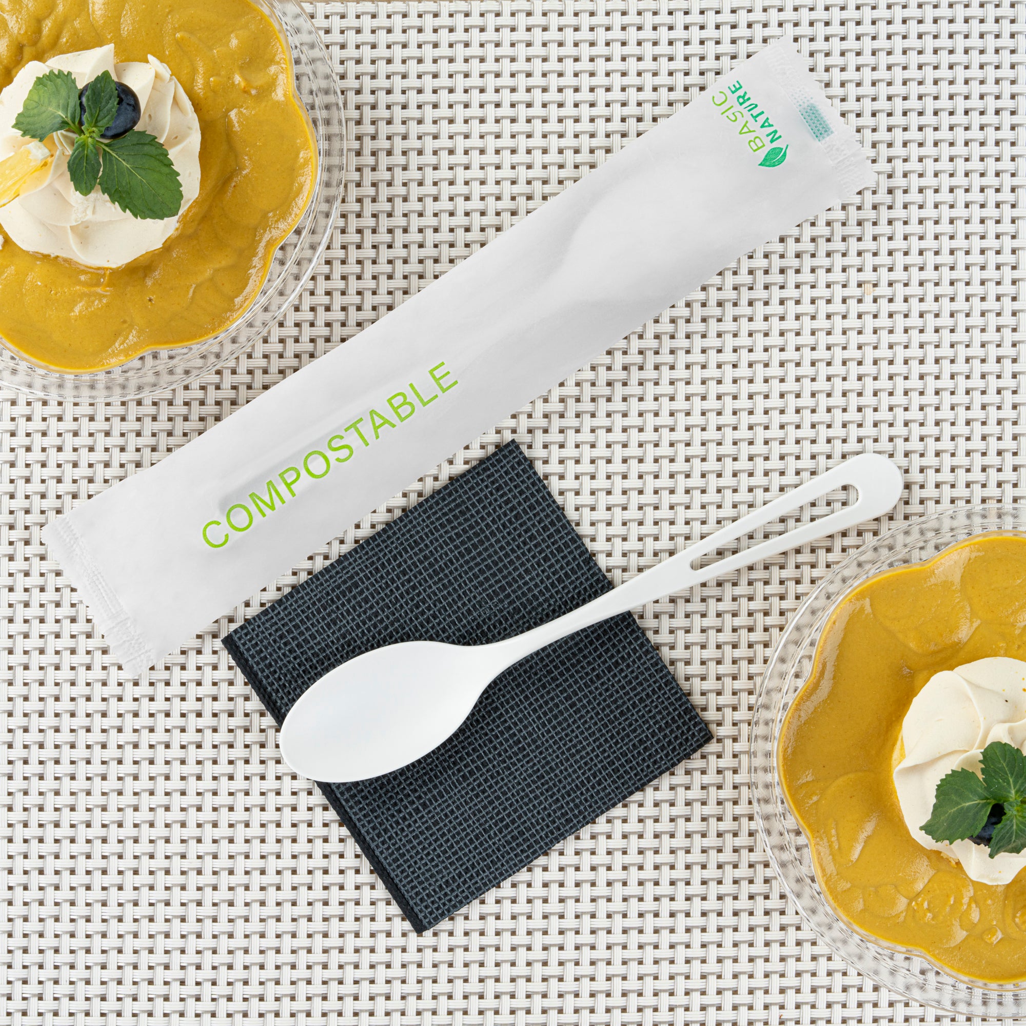Eco-Friendly White CPLA Compostable Spoons - Heat Resistant Biodegradable Cutlery, 7.5 Inch, 250 Count Bulk Pack | Perfect for Parties, Picnics & Sustainable Dining