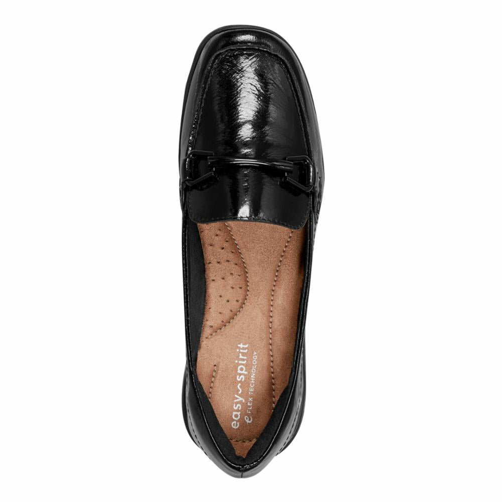 Easy Spirit Women's Amalie Black M Walking Shoes - Comfortable Slip-On Sneakers for Women with Arch Support | Perfect for Travel, Work & Everyday Wear