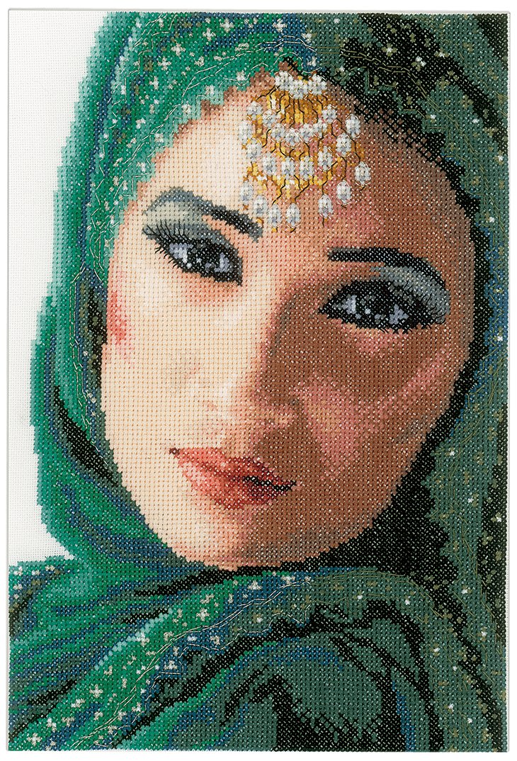 Lanarte Eastern Beauty Evenweave Cross Stitch Kit - Premium Embroidery Supplies for Beginners & Experts | Perfect for Home Decor, Gifts & Craft Projects