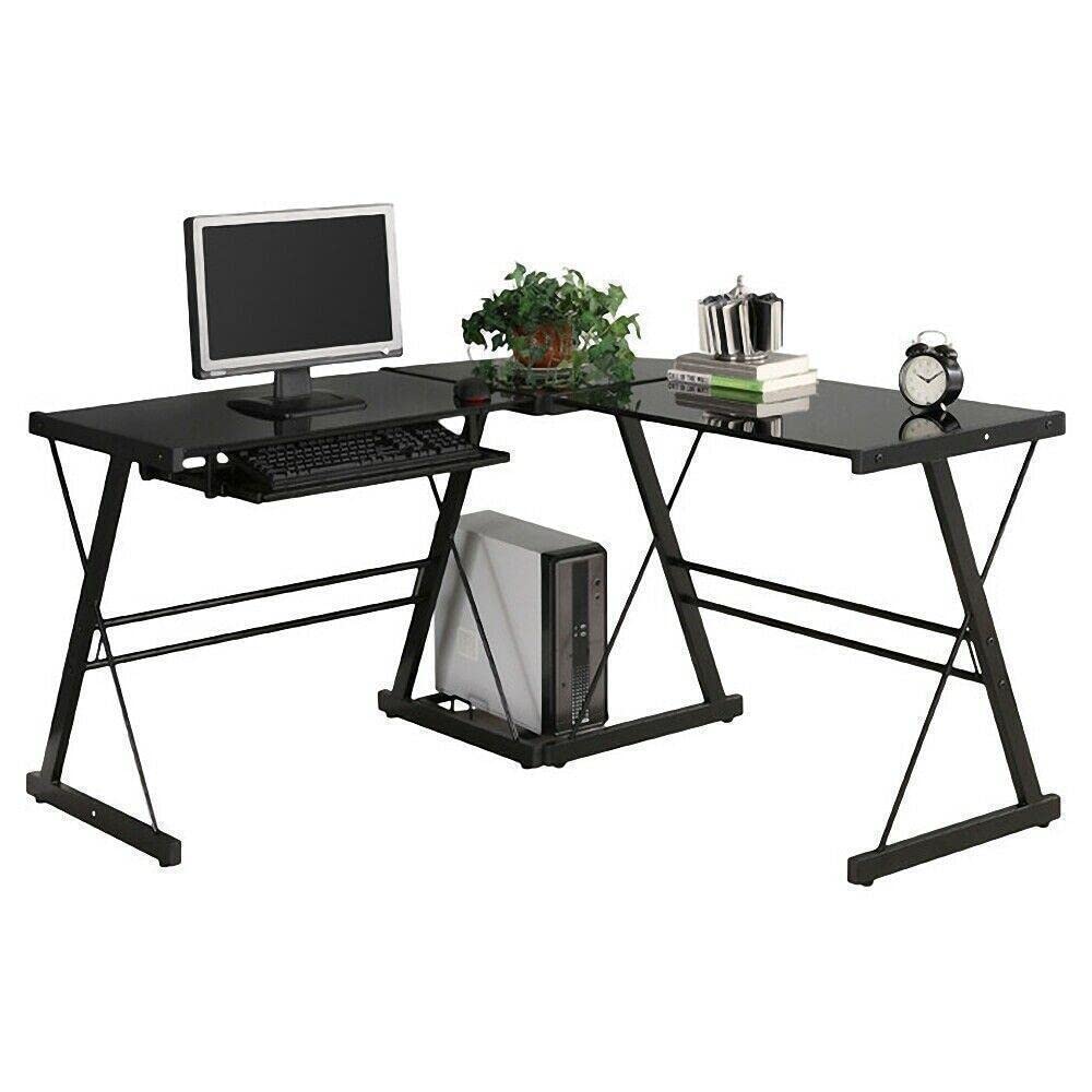 L-Shaped Corner Computer Desk for Home Office & Gaming Workspace