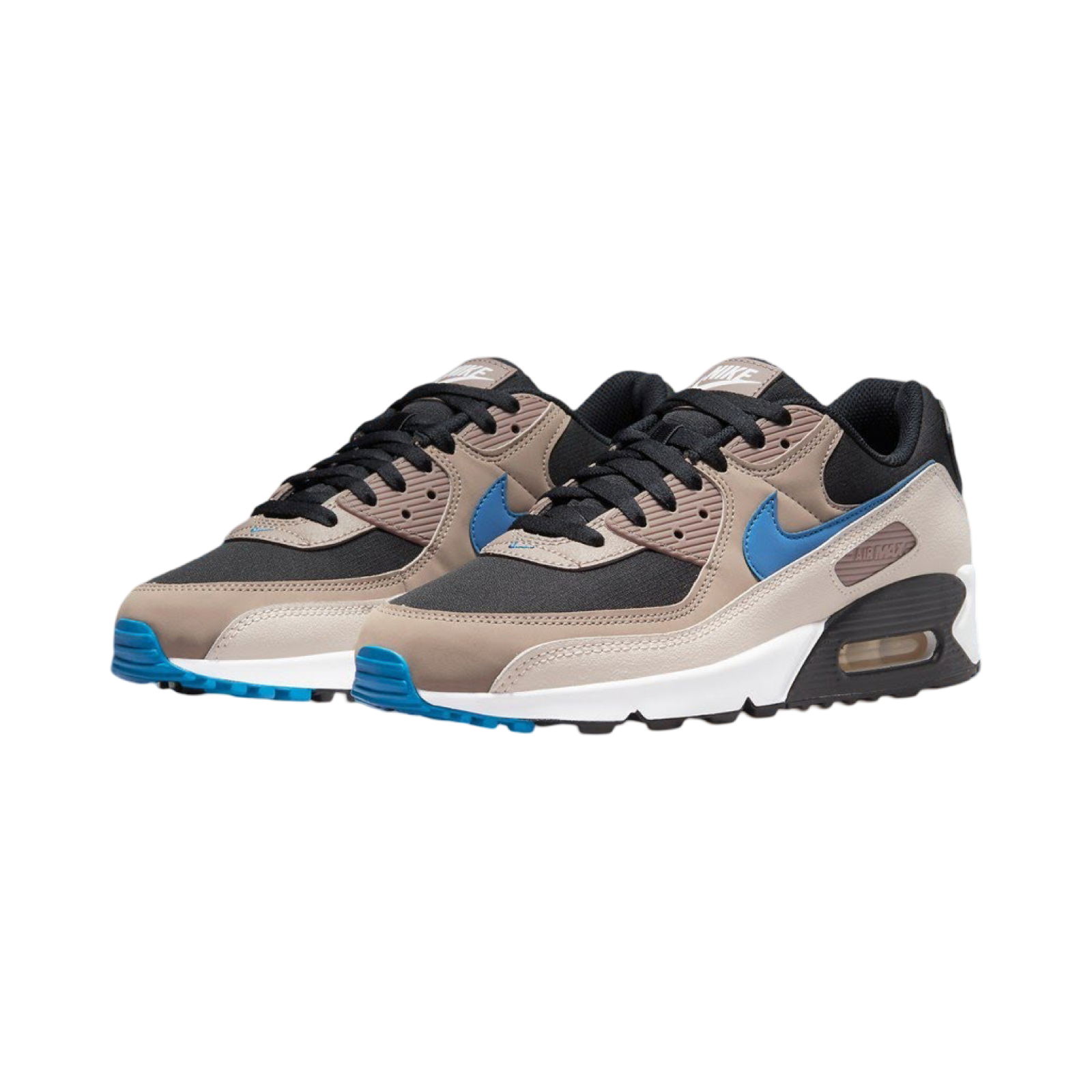 Nike Air Max 90 Running Shoes - Men's Malt Blue Slate Black Taupe Haze Sneakers for Casual Wear, Gym & Street Fashion