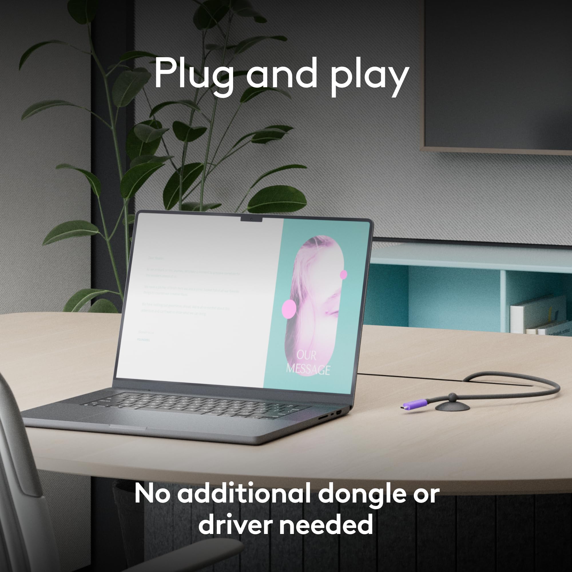 Logitech Active USB Cable for MeetUp 2 | Single-Cable BYOD Solution | Video Conferencing Accessory for Small Meeting Rooms & Huddle Spaces | Perfect for Office Meetings, Remote Work & Team Collaboration
