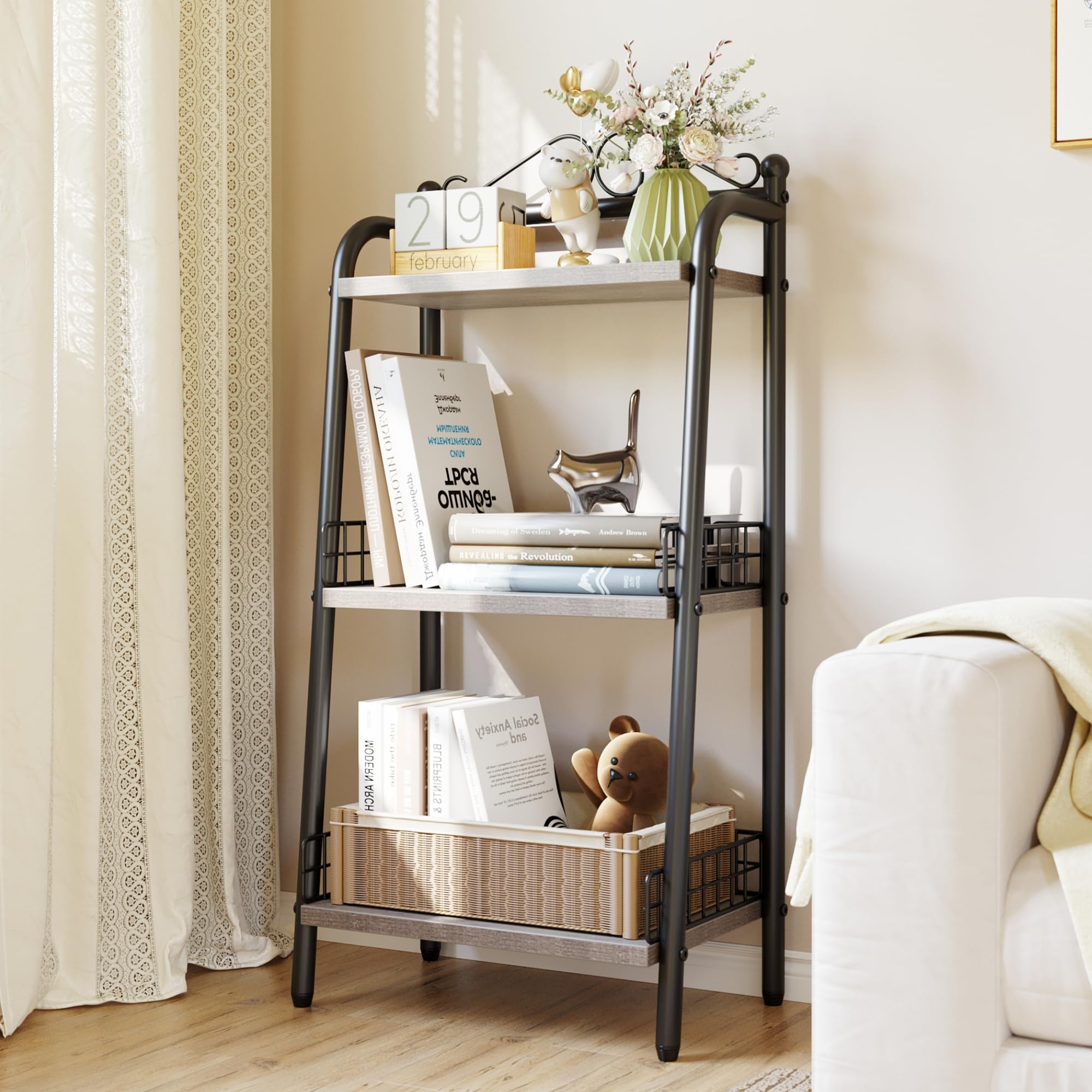 GARVEE 3-Tier Bathroom Ladder Shelf - Space-Saving Freestanding Storage Organizer for Bathroom, Living Room, Balcony & Kitchen | Perfect for Small Spaces, Towel & Toiletry Storage