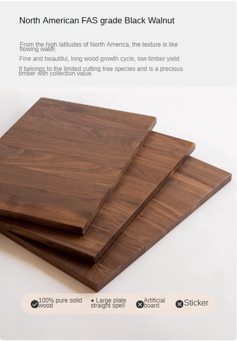 Premium Black Walnut Solid Wood Nightstand - Modern Nordic Style Bedside Table for Bedroom, Living Room & Office Furniture