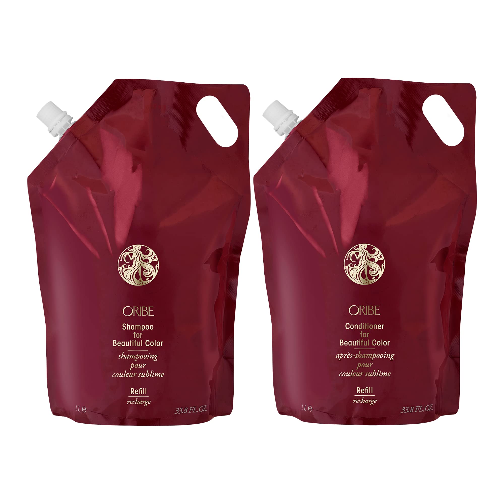 ORIBE Shampoo & Conditioner Set for Color-Treated Hair - 1 Liter Refill Bundle - Salon Quality Hair Care for Vibrant, Long-Lasting Color (Perfect for Home Use & Professional Salons)
