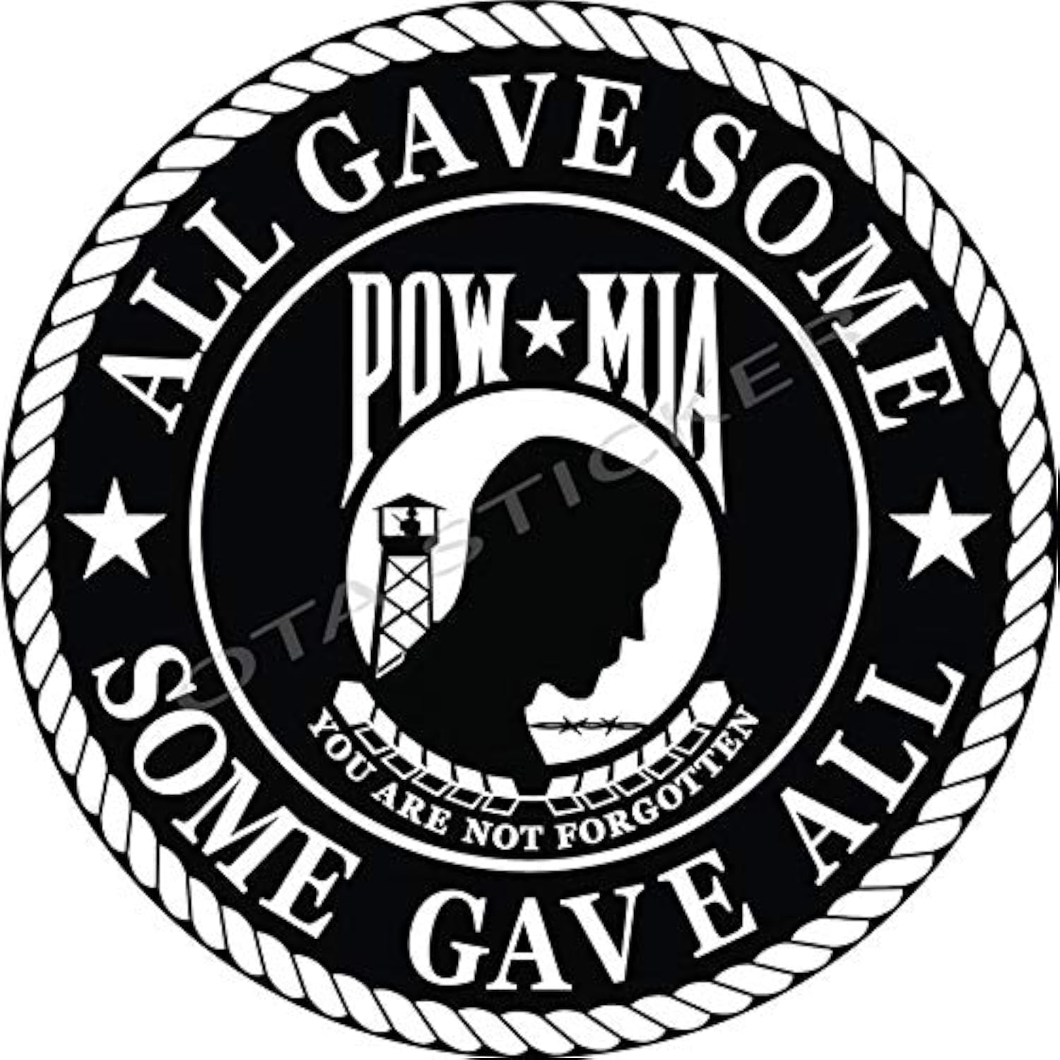 Powmia Sticker - 'You Are Not Forgotten' Vinyl Decal for Cars, Trucks & Vehicles - Patriotic Military Veteran DIY Decor for Windows, Doors, Luggage - Perfect Gift for Veterans Day & Memorial Day