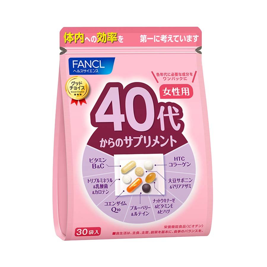 FANCL Women's Health Vitamin & Supplement Pack for 40s - 30 Tablets | Multivitamin for Energy, Skin & Bone Support | Perfect for Busy Professionals & Active Lifestyles
