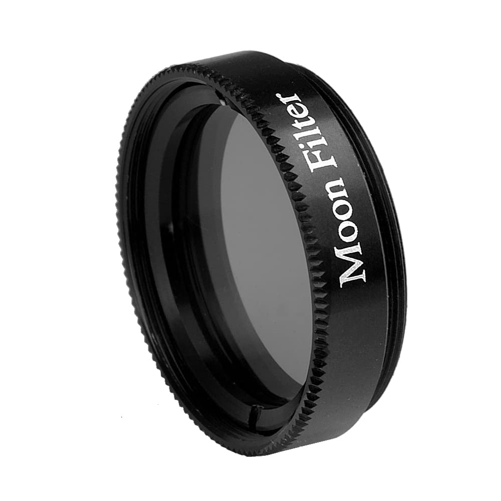1.25 Inch Moon Filter with Aluminum Frame - Light Pollution Reduction Filter for Telescope Eyepieces | Enhance Lunar Viewing & Astronomy Observation