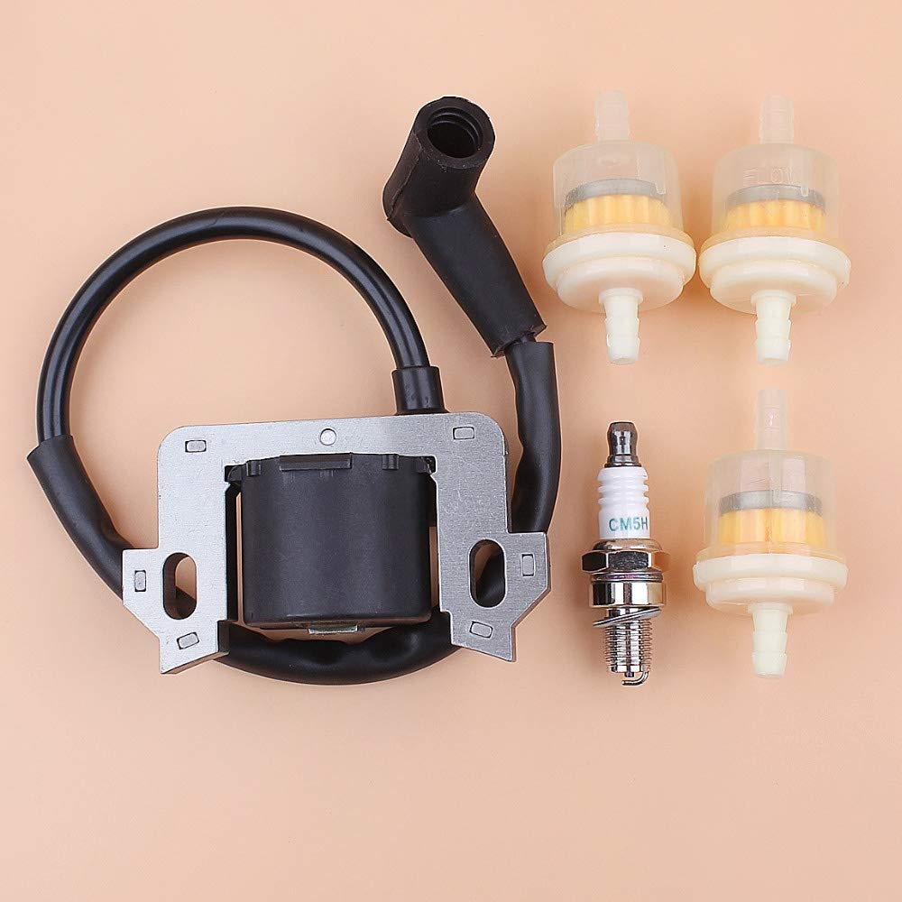 Honda GC135 GC160 GC190 GS160 GS190 Ignition Coil & Fuel Filter Replacement Kit - OEM 30500-ZL8-004, 30500-ZL8-014, 30500-Z0J-003 - Compatible with Lawn Mowers, Generators & Small Engines