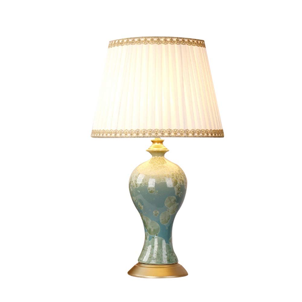 Luxury Contemporary Ceramic Table Lamp with Fabric Shade - Modern Home Decor for Living Room, Bedroom, Dining Room, Office & Hotel (Style 2, Button Switch) | Perfect for Reading, Relaxing & Creating Ambiance