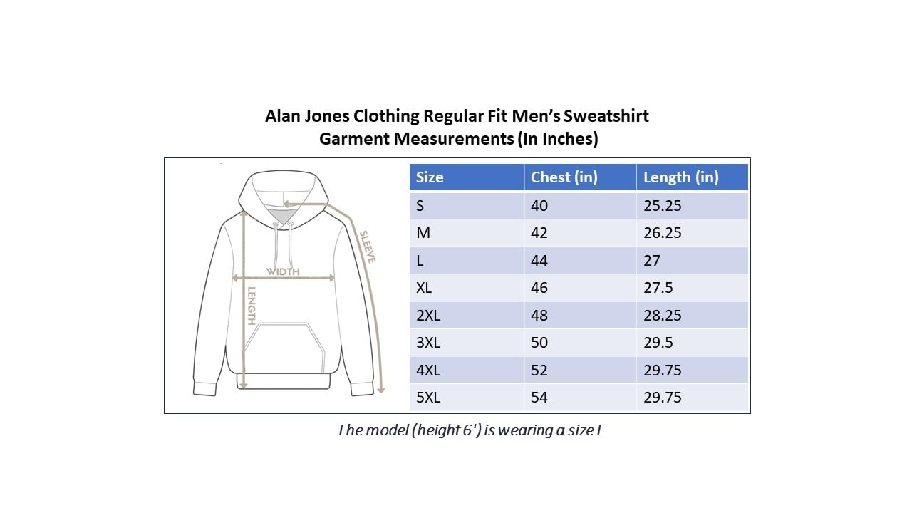 Alan Jones Men's Fleece Hooded Sweatshirt - Warm Winter Pullover with Pockets for Outdoor Activities, Hiking & Casual Wear