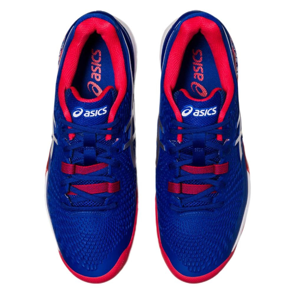 ASICS Gel Resolution 9 London Wimbledon Edition Men's Tennis Shoes - Blue/Red - High-Performance Court Shoes for Competitive Play & Training