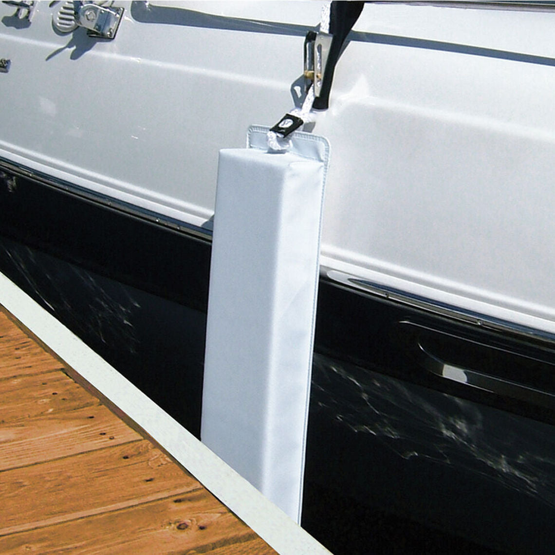 Hull Saver Vinyl Covered Flat Fender - Small Boat Bumper for Dock Protection & Marine Use