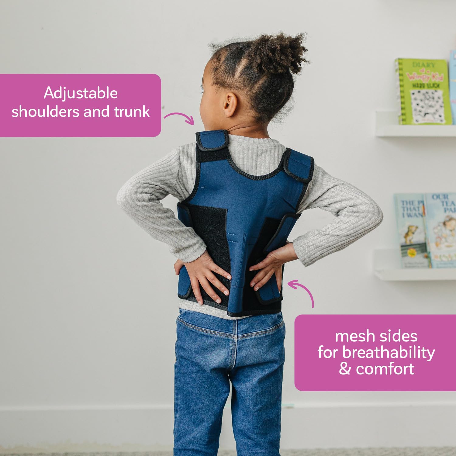 Blue Weighted Compression Vest for Kids & Adults - Sensory Calming Vest for Autism, ADHD, Anxiety - Adjustable Weighted Vest for Toddlers, Teens & Adults - Perfect for Therapy, School & Home Use