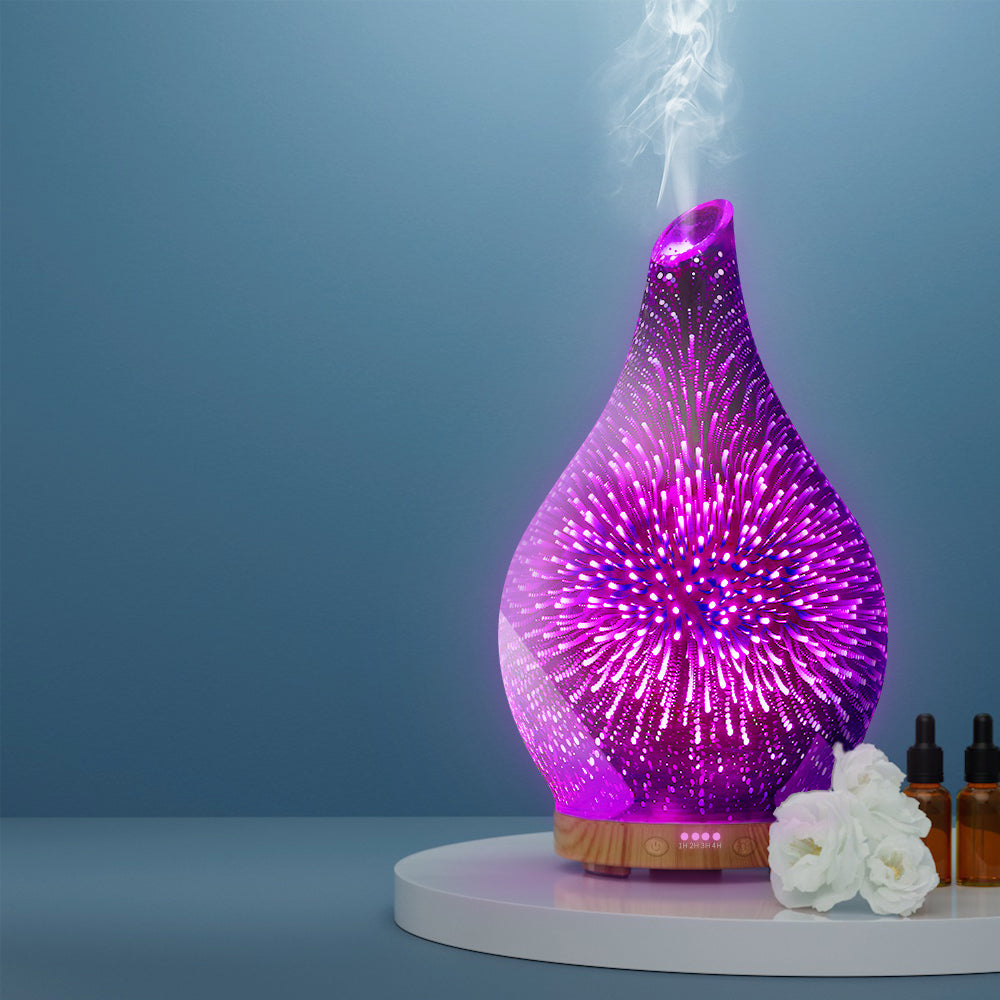 Devanti 100ml 3D Aroma Diffuser & Humidifier - Essential Oil Diffuser for Home, Office, Yoga | Aromatherapy, Air Freshener, Relaxation & Better Sleep