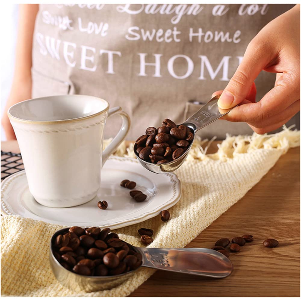 4pc Stainless Steel Coffee Scoops - Short Handle Measuring Spoons for Coffee, Tea, Sugar | Perfect for Home & Cafe Use