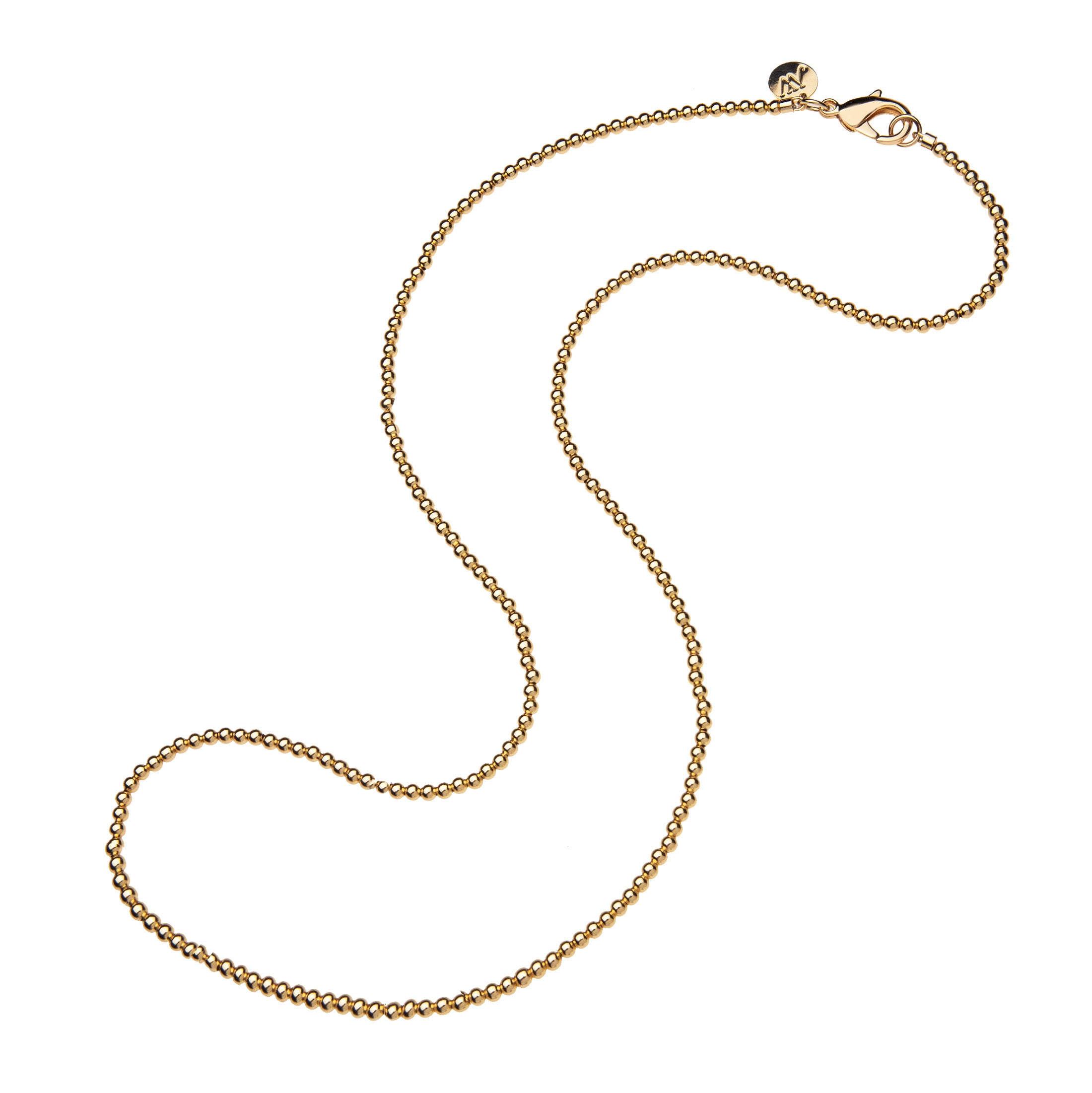 Jane Win Gold Bead Double Wrap Necklace for Women - Elegant Layered Statement Jewelry for Party, Wedding & Everyday Wear
