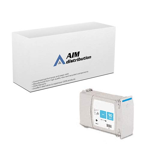 HP NO. 90 Cyan Inkjet Cartridge (400ML) Replacement - AIM Compatible Generic Alternative (C5061A) for Home & Office Printing