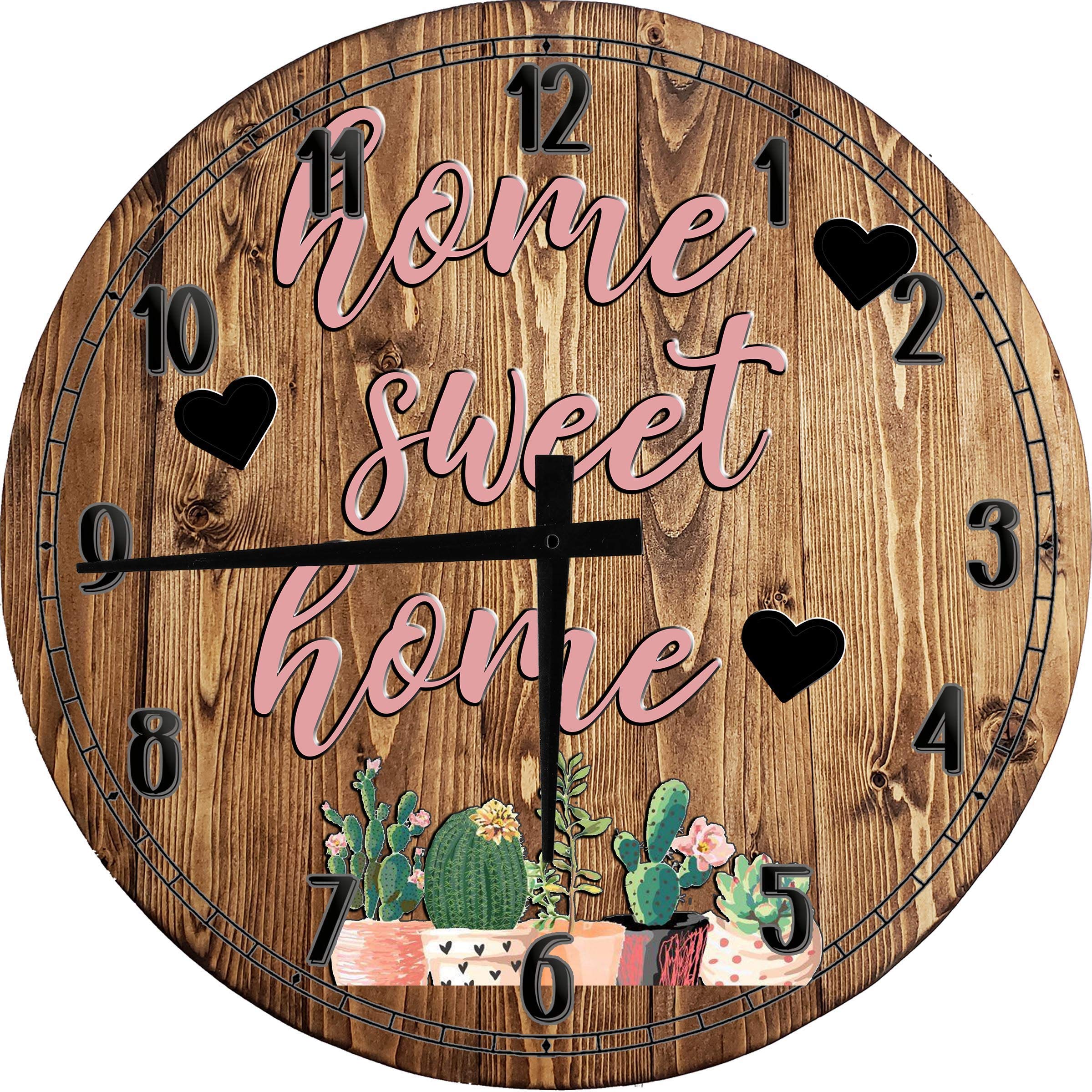 Large 18 Inch Round Wood Wall Clock - Rustic Brown Home Decor for Living Room, Bedroom & Office | Perfect Farmhouse & Boho Style Wall Art