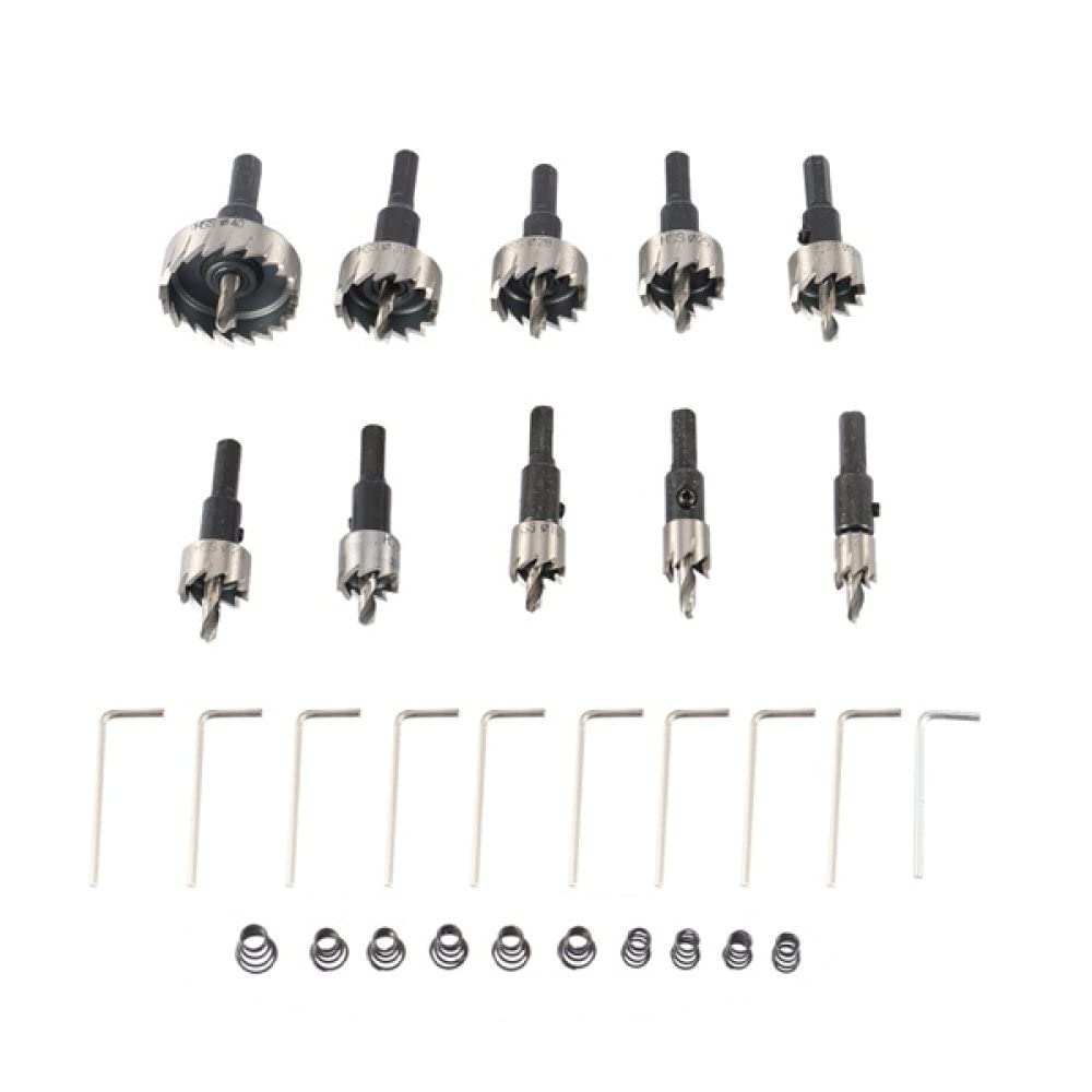 10Pc HSS Steel Hole Saw Drill Bit Set (12-40mm) for Wood, Metal & Alloy - Durable Black Hole Saw Tooth Kit - Perfect for DIY Projects, Woodworking & Metal Fabrication