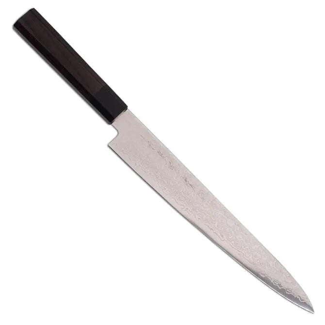 Premium Warikomi Damascus Sujihiki Knife - 9.5