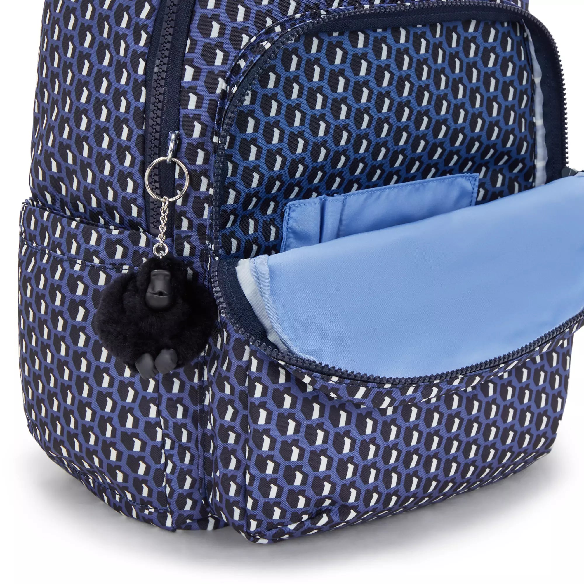 Kipling Seoul Printed 15 Inch Laptop Backpack - 3D K Blue | Lightweight & Durable School, Work & Travel Backpack for Women & Men