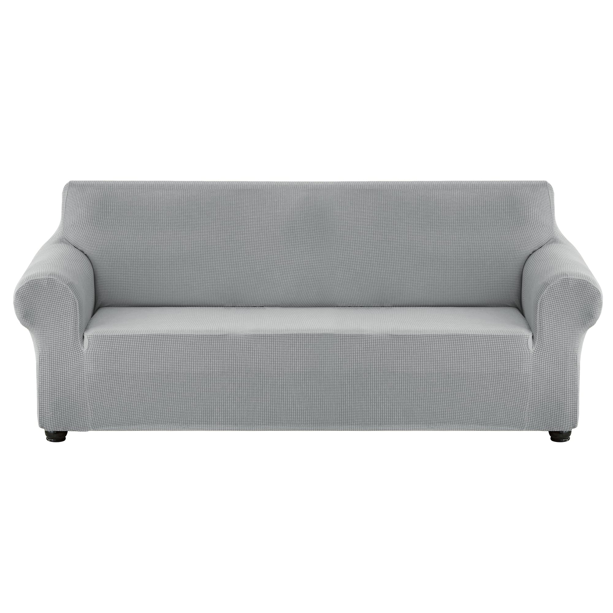Stretch Sofa Slipcover - Waterproof Couch Cover with Elastic Bottom, Soft Furniture Protector for Pets & Kids (Light Grey, Large) | Perfect for Living Room, Family Room & Pet-Friendly Homes