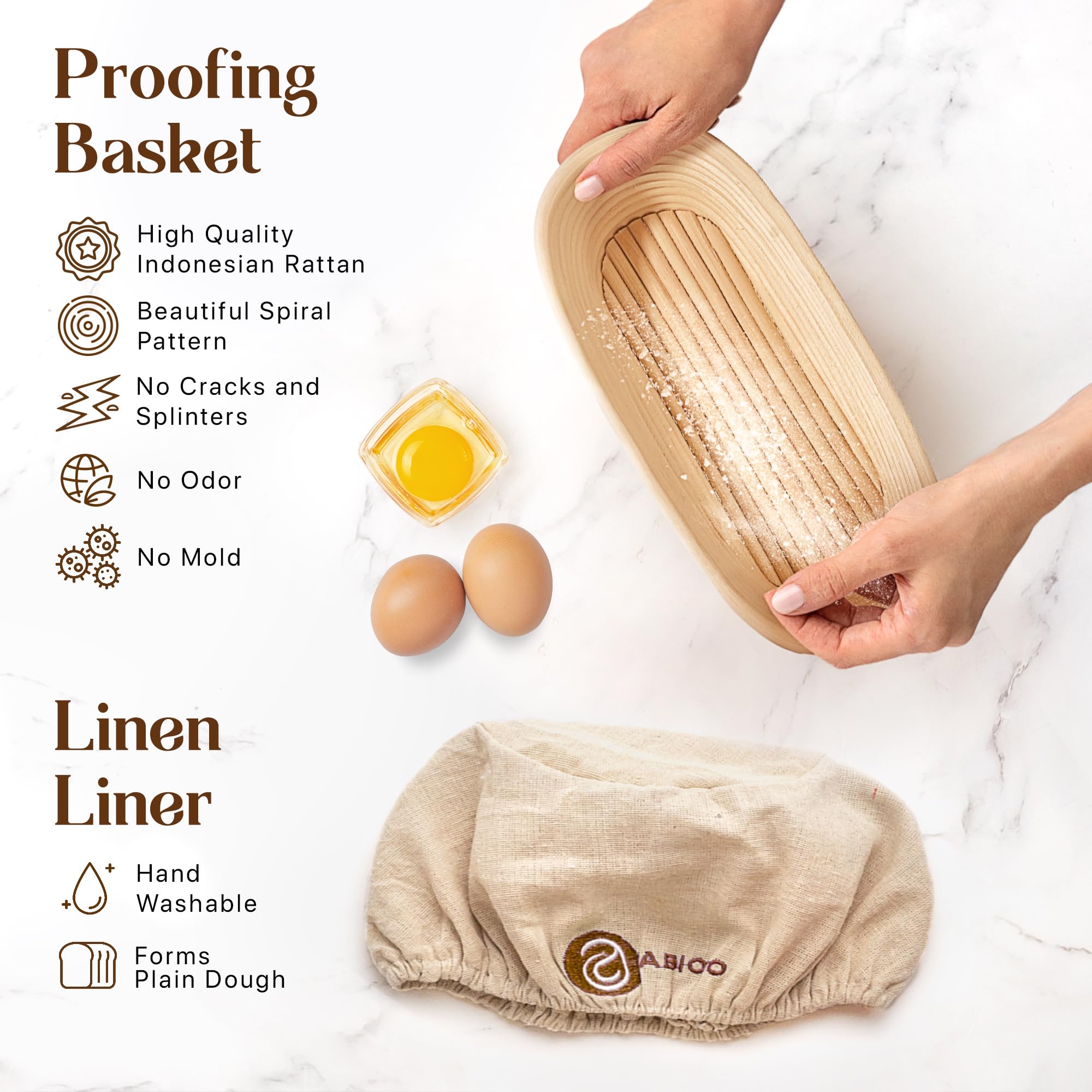 Premium Banneton Bread Proofing Basket Set - 11-Inch Oval Brotform, Bread Lame, Dough Scraper & Linen Liner - Odor-Free Sourdough Baking Kit - Perfect for Artisan Bread, Homemade Sourdough & Rustic Loaves - Ideal for Home Bakers & Bread Making Enthusiasts