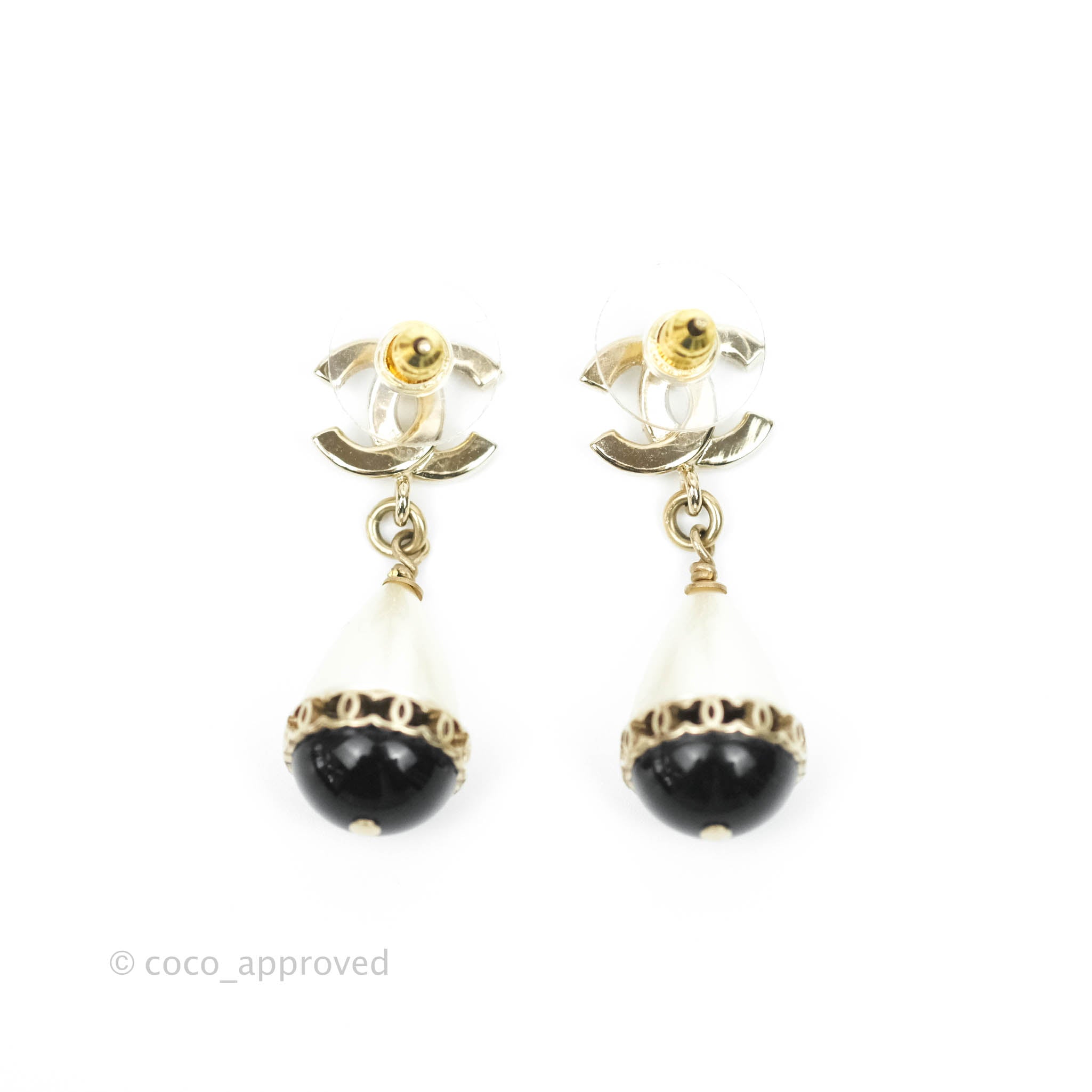 Chanel CC Rhinestone Drop Earrings Gold Tone 21A - Luxury Fashion Jewelry for Women | Perfect for Parties, Weddings & Special Occasions