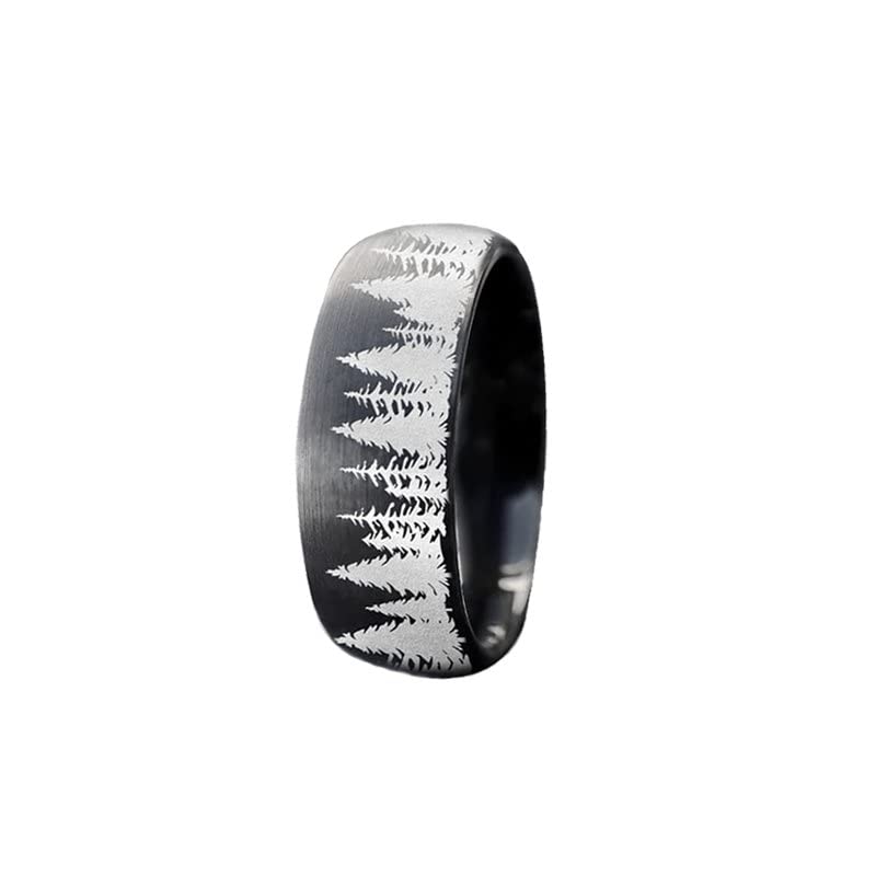 8mm Brushed Black Tungsten Wedding Band for Men - Durable & Comfortable Boho Style Ring, Matching Couples Promise Ring, Unique Anniversary Gift for Him - Perfect for Weddings, Engagements & Special Occasions