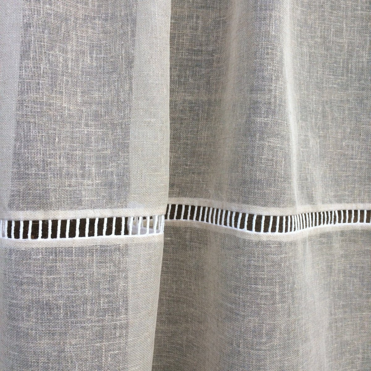 Tilly Sheer Linen Ladder Curtain - Lightweight & Breathable Window Drapes for Living Room, Bedroom & Boho Home Decor