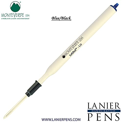 Monteverde Soft Roll Ballpoint Ink Refill L13 - Compatible with Lamy Style Pens - Blue Black Medium Tip 0.7mm - Smooth Writing for Office, School & Everyday Use