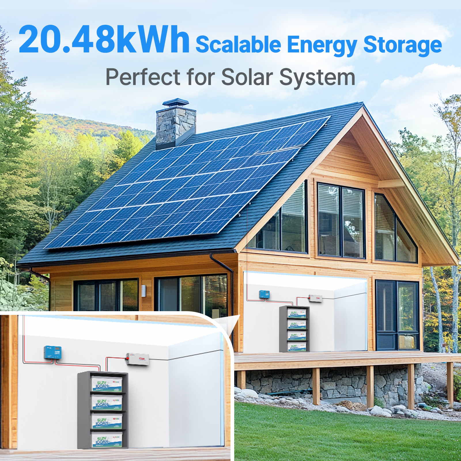 Redodo 48V 100Ah LiFePO4 Lithium Battery for Solar Power Storage - Perfect for Off-Grid, RV, Marine & Home Backup Energy Systems