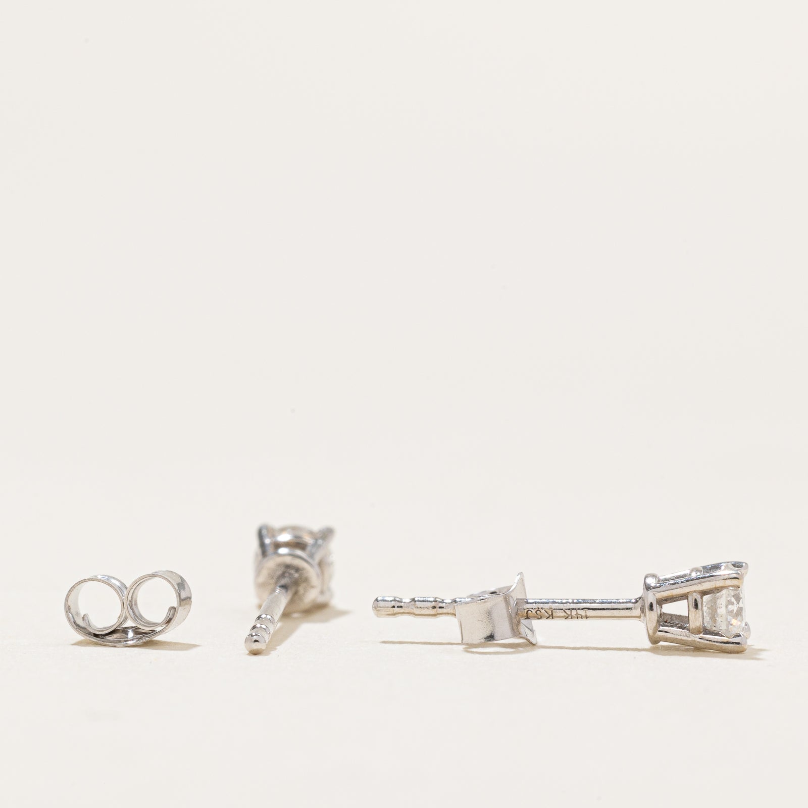14K Gold Diamond Stud Earrings 0.18ctw - Round Cut Solitaire Earrings for Women, Perfect for Everyday Wear, Anniversary Gifts & Special Occasions