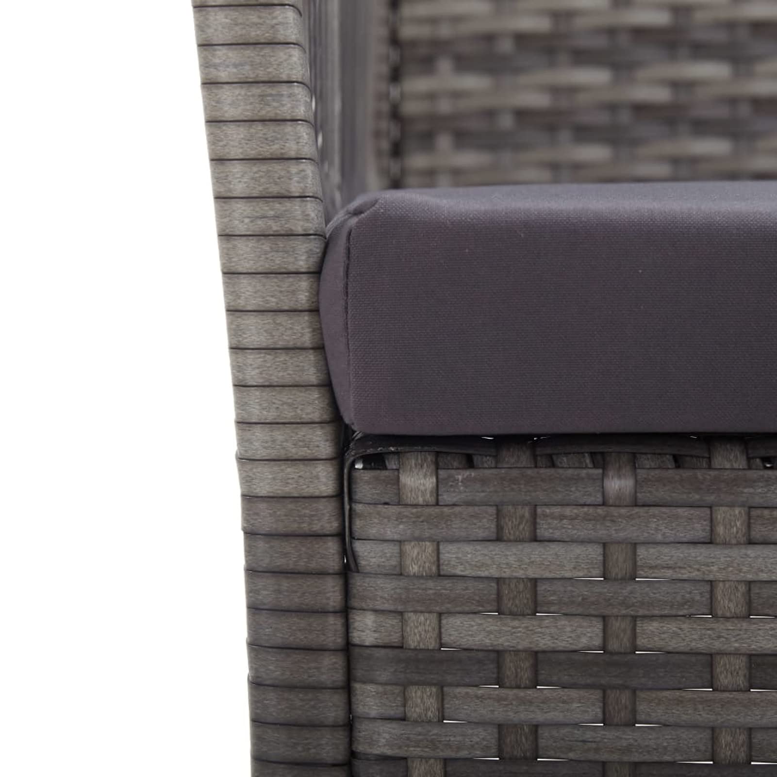 Stackable Outdoor Patio Chairs Set of 2 with Cushions - Durable Poly Rattan Armchairs for Garden, Poolside & Balcony - Anthracite Grey Modern Patio Furniture for Relaxing & Entertaining