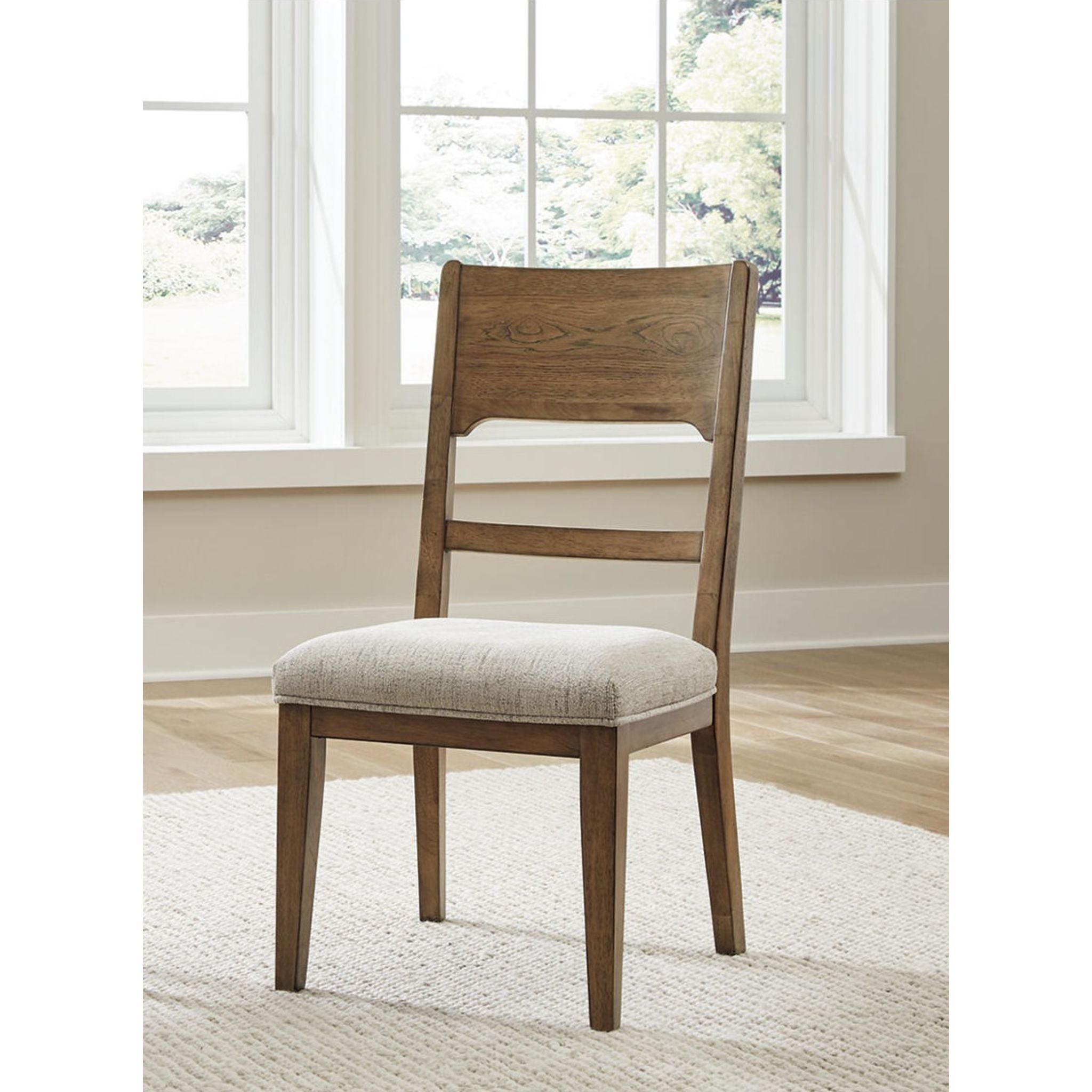 Cabalynn Side Chair - Oatmeal/Light Brown Upholstered Dining Chair (D974 01) for Kitchen, Dining Room & Office Use